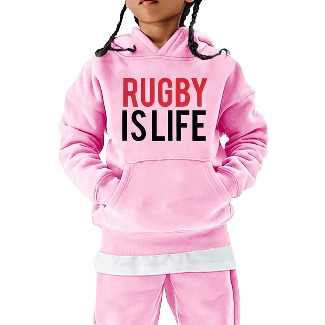 Gibobby Sudadera con capucha al fútbol americano Regalo deportivo Sudadera para adolescentes Jugador de rugby vintage Deportes Retro Niñas Niños de rugby(Rosa, 5-6 Años)