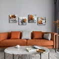 thumbnail image 4 of Burnt Orange Wall Art Retro Orange Flower Wall Decor for Bedroom Bathroom Rose Love Sign Canvas Print Pictures Romantic Floral Painting Modern Artwork Wood Grain Background Home Decoration 16x16 4Pcs, 4 of 6