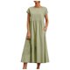 thumbnail image 1 of Vestido informal de lino sin mangas para mujer con bolsillos - Vestido midi de verano holgado con cuello redondo, 1 of 6