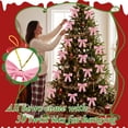 thumbnail image 3 of Yexmas 24pcs Pink Velvet Christmas Bows, Xmas Ribbon Bows Ornaments for Christmas Tree, Gift Wrapping,Crafts,Party, Wreath Garland Holiday Decor, 3 of 7