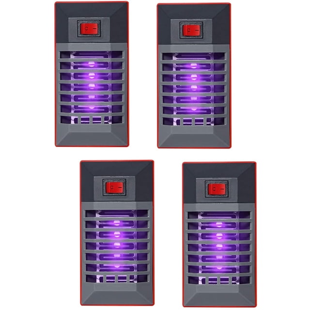 Paquete de 4 matamosquitos eléctricos, enchufables con luz nocturna LED UV, trampa electrónica para moscas de insectos para uso en interiores y exteriores Xemadio WMZL-1608