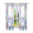 thumbnail image 7 of Yayeee Window Curtains Light Filtering 63"x42" Grommet Panel Pair Home Living Room Decor, Pastel Flower Pattern, 7 of 7