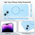 thumbnail image 3 of Magnetic Case for iPhone 15 Plus Phone Case for Women, Cute Matte Luxury Soft Metallic Luster Design with Camera Lens Protector, Compatible with Magsafe Case for iPhone 15 Plus 6.7"-Blue, 3 of 13