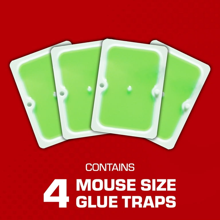 Tomcat Super Hold Glue Traps Mouse Size, Ready-To-Use, 4 Traps 