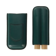 Portable Cigar Bag 2 Holder Leather Humidor Box Cigar Protection Moisturizing Storage Case Green YZRC