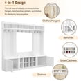 thumbnail image 3 of Yesfashion Shoe Storage Bench with Shelves Coat Hooks, Elegant Hall Tree with Wall Mounted Coat Rack, Entryway Organizer for Hallway, Foyer, Mudroom, Entrance Living Room, 3 of 9