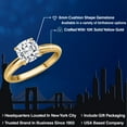 thumbnail image 2 of Gem Stone King 10K Yellow Gold White Moissanite Solitaire Engagement Ring for Women | 1.10 Cttw | Cushion 6MM | Gemstone Birthstone | Size 7, 2 of 7