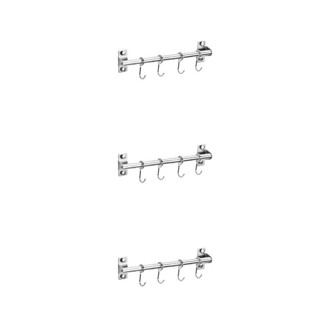 Maytalsory Stainless Steel Kitchen Utensils Rack Easy To Install Small Kitchens Kitchen Rack Tools Organized Single pole+30cm+4 3Set