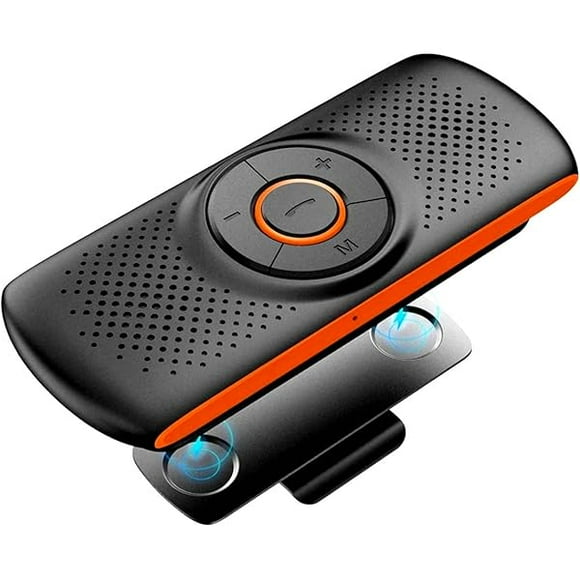 wonima11 Bluetooth Visor Clip Car Speaker, Wireless Handsfree Speakerphones, Stereo Sound Enhanced Bass/Built-in Mic/TF Card Player/Google Assistant Voice Command Portable Speakers