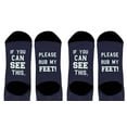 thumbnail image 3 of ThisWear Crazy Socks If You Can See This Please Rub My Feet Funny Message Sock 2-Pair Novelty Crew Socks, 3 of 5