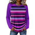 thumbnail image 3 of OIOLOYJM Womens Long Sleeve Tops Crewneck Striped Casual Basic Relaxed Fit Tops Fall Fashion Cozy Lounge Outfits, 3 of 5