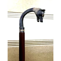 Handcrafted Bubba Stik Texas-Style Mahogany-Stained Wooden Walking Cane Stick with Classic Western Charm Ideal Gift for Hikers, Seniors, or Collectors