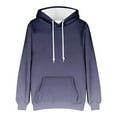 thumbnail image 4 of Men's Casual Gradient Color Cotton Hoodies Drawstring Long Sleeve Fashion Pullover Hood Tops with Kangaroo Pocket (2XL, Purple), 4 of 5