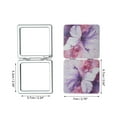 thumbnail image 2 of Unique Bargains 1 Pc Durable Retro Butterfly Makeup Mirror for Travel Vacation Purple Pink PU Stainless Steel Glass, 2 of 3