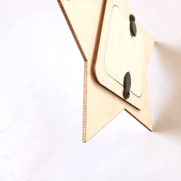 HEANUJJ 10Pack Unfinished Wood Picture Frame Star Ornaments for Birthday Parties in Beige