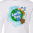 thumbnail image 4 of Inktastic Earth Day Turtle Planet with Waves and Birds Long Sleeve Youth T-Shirt, 4 of 5