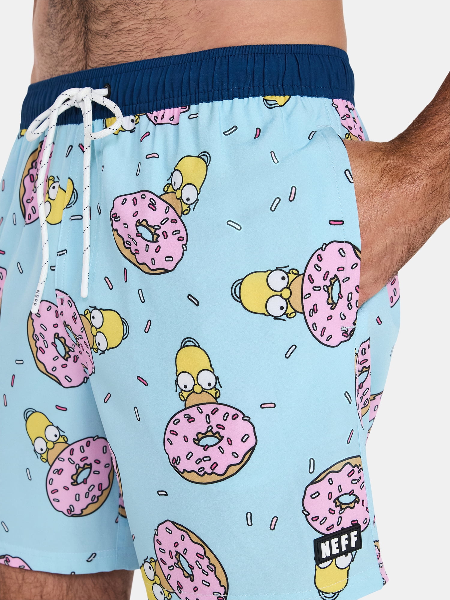 Neff Men's and Big Men's The Simpsons Print Swim Trunks, Sizes S-3XL