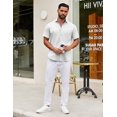 thumbnail image 3 of COOFANDY Mens Short Sleeve Casual Button Down Shirts Summer Untucked Dress Shirts with Pocket, 3 of 6
