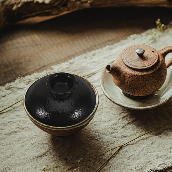 KONTONTY 2PCS Ceramic Lids Coffee Covers Tea Cup Covers Decorative Mug Covers Retro Cup Lids Replaceable Ceramic Mug Covers for Hot Drinks