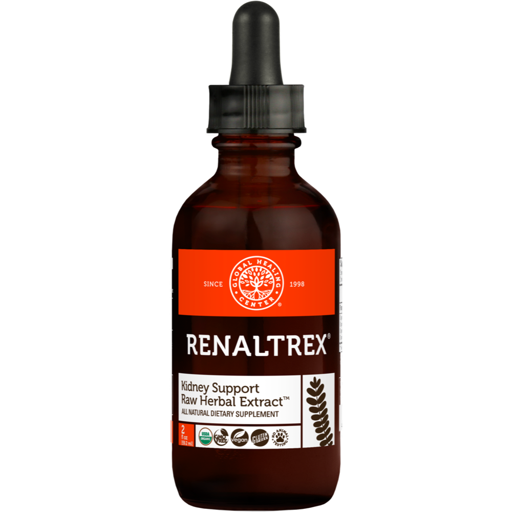 Renaltrex Organic Kidney and Urinary Support, Liquid Raw Herbal Extract by Global Healing, 2 Fl