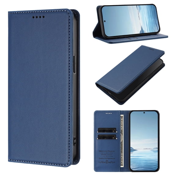 Wallet Case for Google Pixel 10 /10 Pro with RFID Blocking, PU Leather Flip Folio Phone Case with Card Slots Cash Pocket Kickstand Magnetic Clasp Full Body Protection Shockproof Cover, Darkblue
