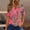 Hot Pink, variant on ALLLIST Womens Tops Henley Summer Short Sleeve T-Shirts Pink Casual Electrocardiogram Shirts Womens Clothing