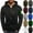 Black, variant on Men's Full-Zip Jackets Long Sleeve Hoodies Casual Sweatshirts National Flag Printed Outwear Fleece Lined Pullover Classic Coat Autumn Winter Thermal Outwear Golf Sweatshirts