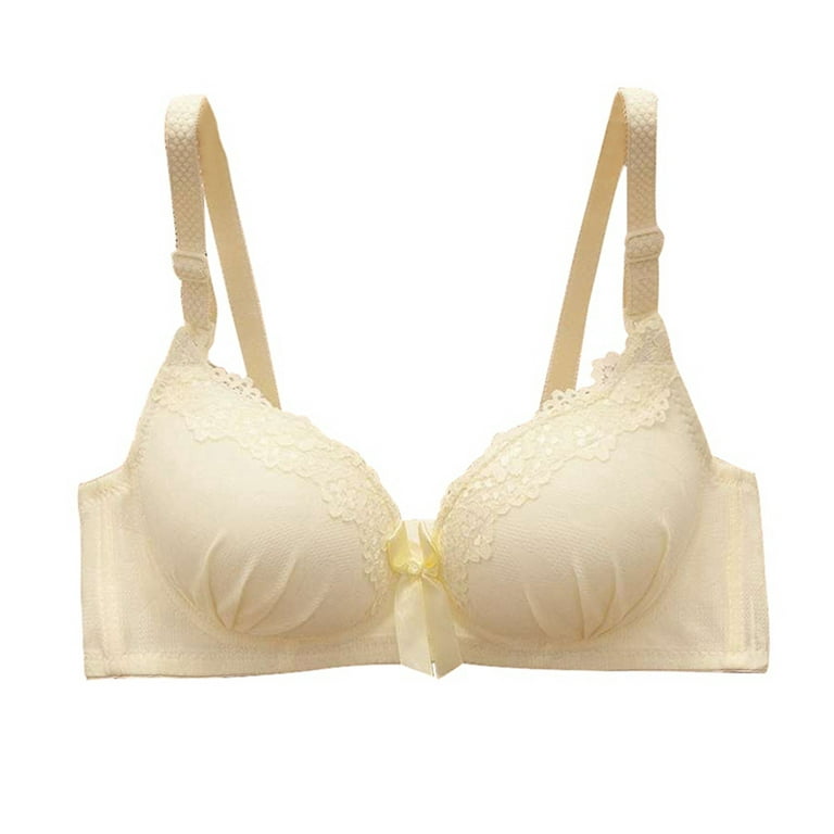 Women's Thin Bra with No Steel Ring Small Chest Large Size Gathered Breasts  Comfortable and Sexy Bra Y Back : : Clothing, Shoes & Accessories