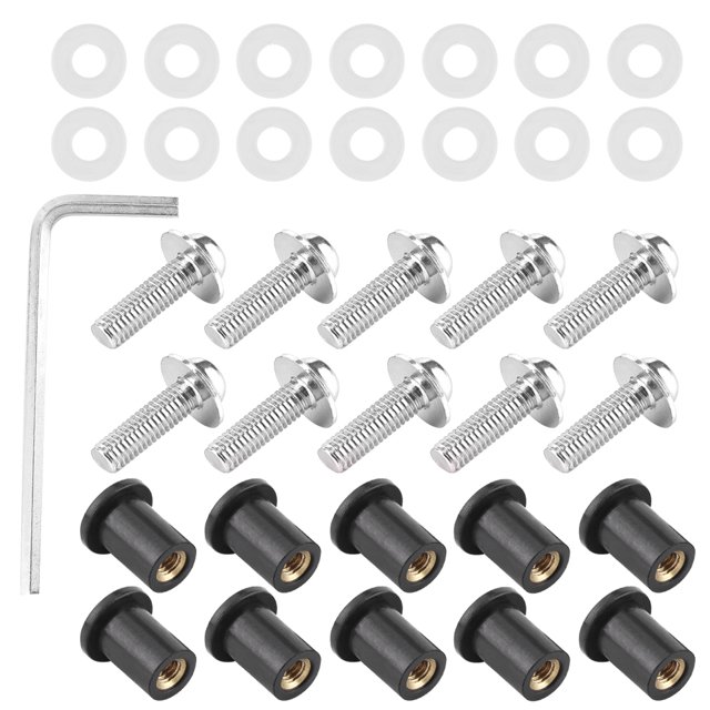 Motorcycle Windshield Motorbike Windshield Fastener 10pcs Motorcycle Windshield Nut Washers Universal Motorbike Fairing Mounting Kit