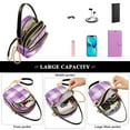 thumbnail image 5 of FORMRS Crossbody Bag for Women Quilted Travel Shoulder Cell Phone Purse with Chain Strap Handbag, Purple and White Pattern, 5 of 7