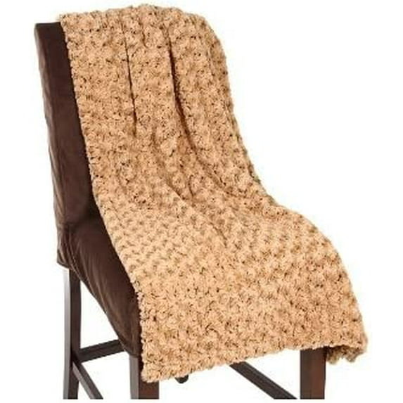 Bedford Cottage Rose Petal Faux Fur Polyester Throw Color: Bronze