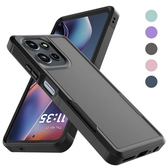 For Motorola Moto G 5G 2025 Case, 2 in 1 Hard PC Phone Case for Moto G 5G 2025 6.7", Takfox Rubber & Rugged Sturdy Shockproof Full Body Protection Case Cover,Black