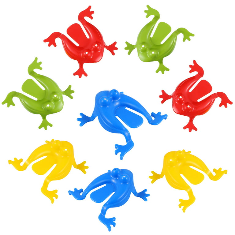 12pcs Jumping Leap Frog Toy Plastic Jumping Frogs Funny Bouncing Frog Toys for Kids Easter Birthdays Party Favors-Mixed Color, Size: 4.52 x 4.52 x