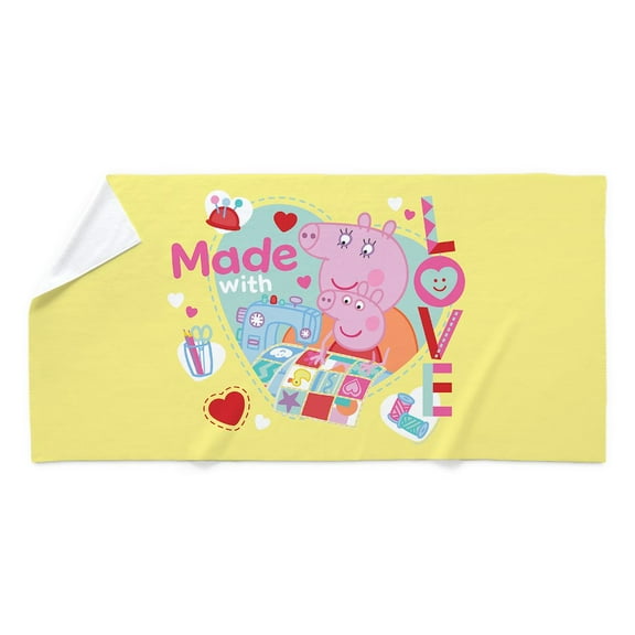 CafePress - Peppa Pig: Made With Love - 35"x70", Extra Large, Oversized, Jumbo Beach Towel