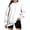 White, variant on Fesfesfes Fashion Tops Sweatshirt for Women Long Sleeve Round Neck Loose Sweatshirt Solid Blouse Tops Under $10