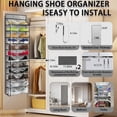 thumbnail image 4 of Over The Door Shoe Organizer with 12 Large Breathable Pockets - Durable Hanging Storage for the Entire Family's Shoes (Black), 4 of 6