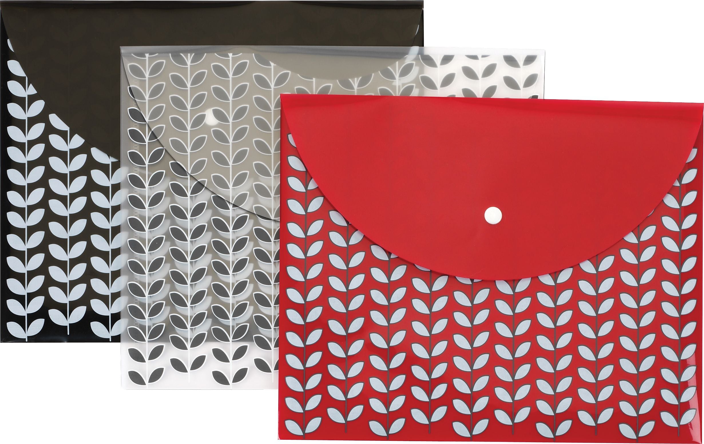 Pendaflex Dual-Pocket Snap Envelopes - Letter Size, Assorted Colors, 3-Pack