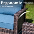 thumbnail image 6 of Summit Living 2-Piece Outdoor Swivel Chairs, Wicker Patio Club Lounge Chairs With Backrests & Cushions for Garden, Pool, Porch, Yard, Navy-blue, 6 of 9