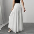 thumbnail image 5 of Favoffer Women's Chiffon Long Pants Solid Color Elastic Waist Lightweight Flowey Casual Trousers Summer Breathable for Beach Holiday Outdoor, 5 of 6
