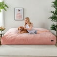 thumbnail image 6 of Giant Bean Bag Chairs Bean Bag Bed with Washable Cover Ultra Soft, Convertible Bean Bag from Chair to Mattress, Huge Cordoroys Bean Bags for Adult,Couples,Family,Pink,full, 6 of 8