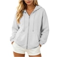 thumbnail image 5 of Enjoytime Zip Up Hoodie Women Back Print Long Sleeve Sweatshirt Fall Winter Fashion Trendy Casual Jacket with Pockets, 5 of 7