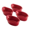 Rachael Ray Ceramics Oval Dipping Cups, 4-Piece, Red