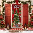 thumbnail image 2 of Cheapark 6.66x2.99 Ft Christmas Santa Claus Door Cover - Wrinkle-Resistant Gift Delivery Print Backdrop, Vibrant Holiday Party Atmosphere Decor for Indoor Outdoor Home Entryway, 2 of 6