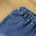 thumbnail image 5 of Odeerbi 1-6 Years Toddler Girls Flared Jeans Raw Hem Bow Denim Pants Casual Loose Cowboy Wide Leg Pants, 5 of 5