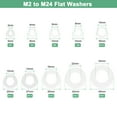 thumbnail image 4 of Uxcell 60-Pack M12 Arandelas Planas de Nylon 12mm ID 20mm OD 1mm Grosor Espaciador de Sellado Junta Anillo Blanco, 4 of 6