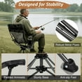 thumbnail image 6 of REDCAMP 360° Swivel Hunting Chairs for Ground Blinds, Portable Folding Camping Chairs for Adults Hunting Seats with Hard Arms for Fishing Camping, Black, 6 of 9