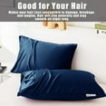 thumbnail image 3 of 100% Viscose Made from Bamboo Breathable Pillowcases Set of 2-Pack for Hot Sleepers and Night Sweats- Softness and Cooling Pillow CasesColor Navy Blue -20 x 30 Inches）, 3 of 5