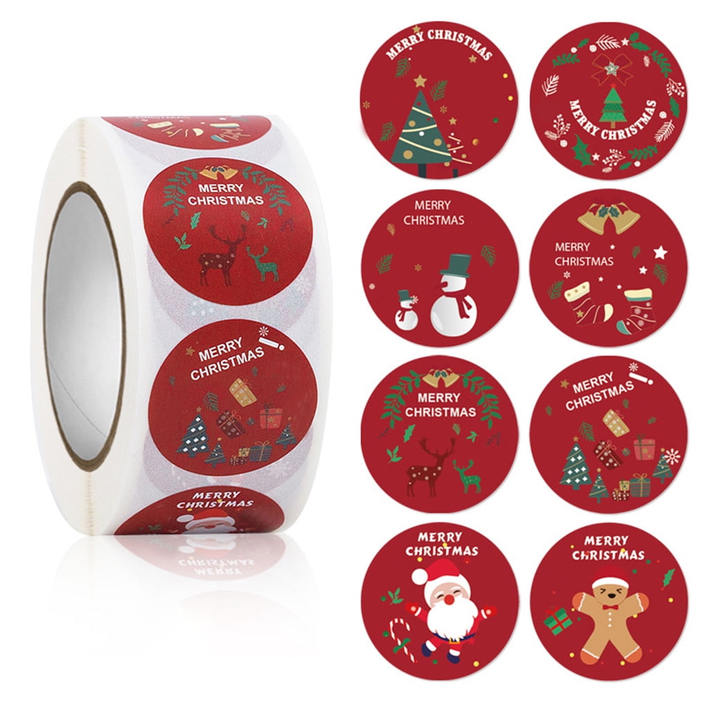 Packaging Christmas Stickers Adhesive Label Merry Christmas Seal Sticker