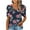 Navy summer tops for women, variant on USSUMA T-Shirts for Women Trendy Floral Marble Print Women's Shirts and Blouses Puff Sleeve Female Tops Dressy Casual Summer Ruched Elegant V Neck Plus Tunics Beach