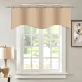 thumbnail image 3 of Nvzi Solid Blackout Curtain Valance for Kitchen/Bedroom Grommet Top Scalloped Valance Short Curtain Panels (Black,52x18), 3 of 3